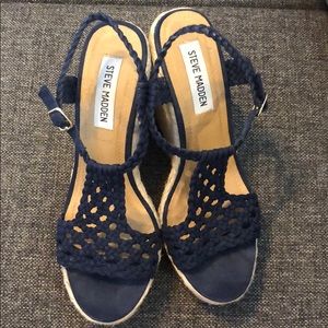 Navy Steve Madden Wedges